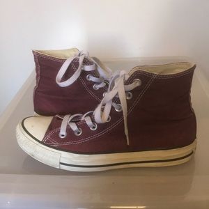 Maroon High Top Converse
